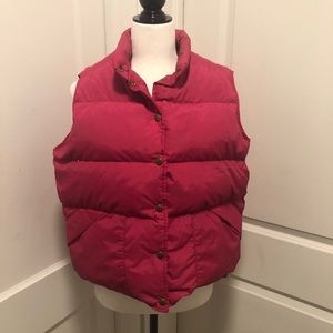 Ll bean down filled winter snow puffer vest size large